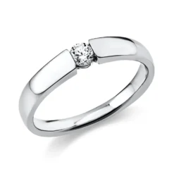 Solitär Ring Spannring aus 950 Platin mit Diamant Brillant 0,15 Ct.