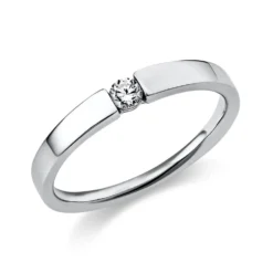 Solitär Ring Spannring aus 950 Platin mit Diamant Brillant 0,10 Ct.