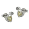 Stecker Ohrstecker Herz, Zirkonia & Peridot hellgrün, 925 Silber