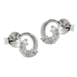 Stecker Ohrstecker mit Zirkonia aus echtem 925 Silber, Damen
