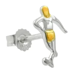 Stecker Ohrstecker Ohrschmuck, Fußballspieler 2ton, 925 Silber, Unisex