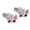 Stecker Ohrstecker Ohrschmuck, Schmetterling, lila, 925 Silber, Kinder