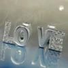 Stecker Ohrstecker Ohrschmuck mit Zirkonia, LOVE, 925 Silber, Damen