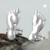 Stecker Ohrstecker Ohrschmuck, Füße glänzend, 925 Silber, Damen