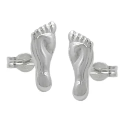 Stecker Ohrstecker Ohrschmuck, Füße glänzend, 925 Silber, Damen