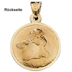 Steinbock Ketten Anhänger Goldanhänger 333 Gold rund Halsschmuck Unisex