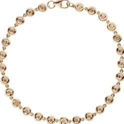 Tennisarmband Armband aus 585 Gold Rotgold mit 27 Brillanten 0,88ct 18cm
