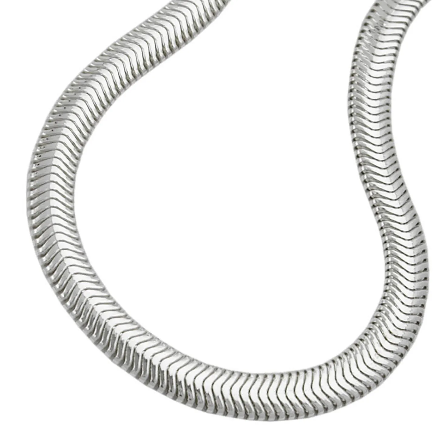6x2mm flache Schlangenkette Halskette Collier glänzend aus 925 Silber 41cm