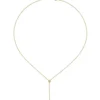 Y-Kette Collier mit Diamant Brillant 0,10 Ct W/SI 750 Gold Gelbgold 45cm Damen