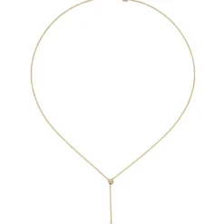 Y-Kette Collier mit Diamant Brillant 0,10 Ct W/SI 750 Gold Gelbgold 45cm Damen