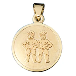 Zwilling Zwillinge Sternzeichen Anhänger 333 Gold rund Halsschmuck Unisex